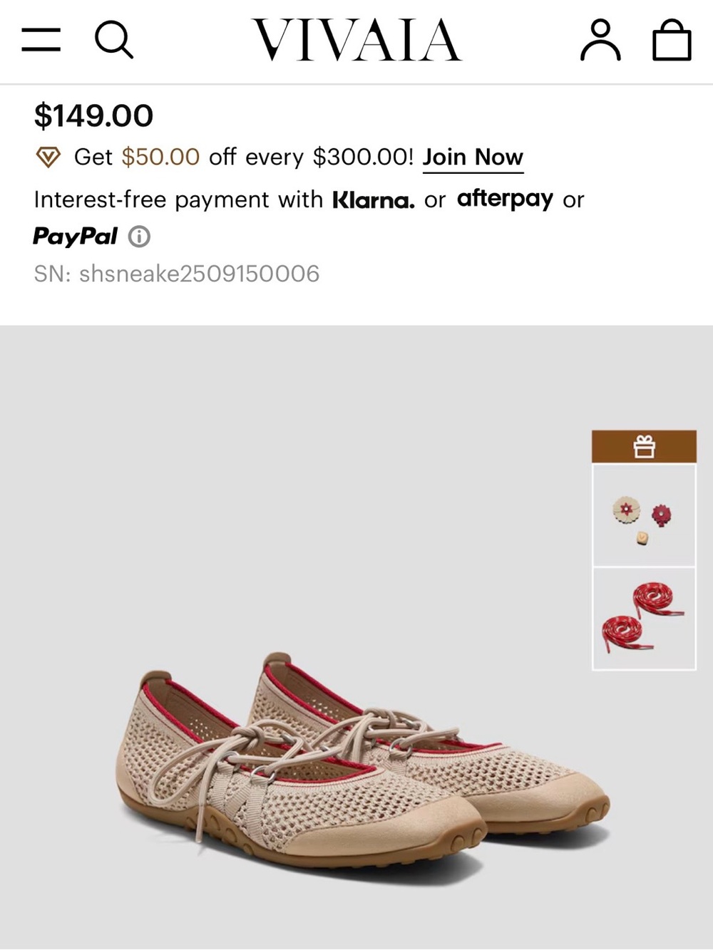 VIVAIA Beige Knit Lace-Up Flats - Comfortable For Everyday or Travel - Picture 2 of 12